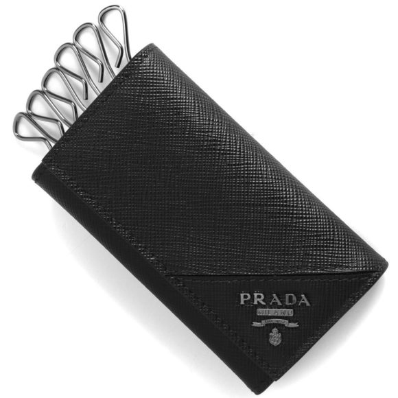 Prada Key Case Saffiano Black QME - Picture 1 of 6